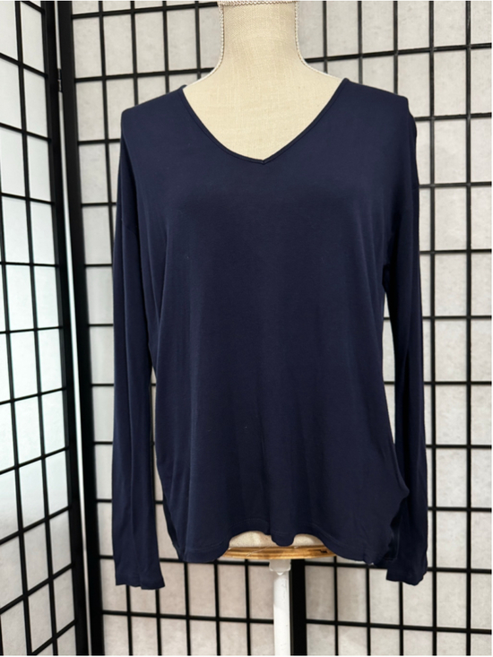 NYDJ Tops - Women's NYDJ Long Sleeve V-Neck Tee Navy Size S